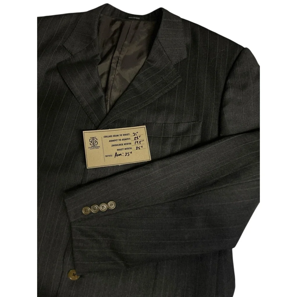 Ermenegildo Zegna Tessuto Wool Cashmere Pinstripe Blazer Tailored Mabro Italy 46
